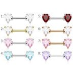 Pezonera corazón engarzado