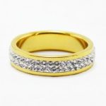 Anillo Swarovsky 2 Lineas Dorado