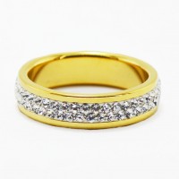 Anillo Swarovsky 2 Lineas Dorado