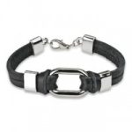 Pulsera Black Leather Link