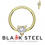 CLICKER ENGARZADO CORAZÓN DORADO