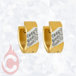 Huggie anodizado multipiedra diagonal