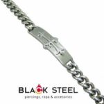 Pulsera cruz flor de lis