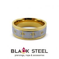 Anillo cruz celta matizado