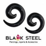 Espina espiral negra 16g-000g