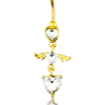 colgante alas doble corazón