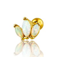 tragus triple rombo zirconia opalita