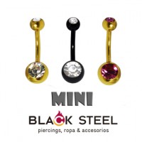 Ombligo doble zirconia Anodizado PVD Mini (4/6mm)