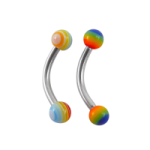 Ceja acrilico arcoiris bola