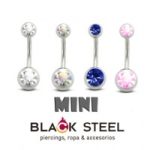 Ombligo acero 2 zirconias mini (4/6mm)