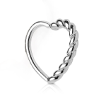 Argolla Trenzada Corazón Acero