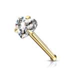 Nariz Engarzado dorado corazon zirconia