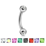 Ceja acero doble zirconia