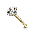 Nariz Engarzado dorado zirconia