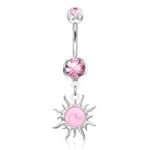 ombligo colgante sol opalo