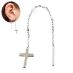 Pendientes cruz con cadena
